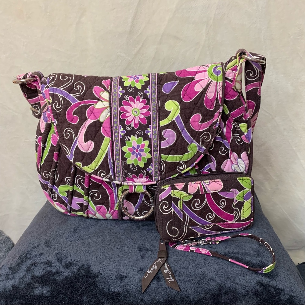 Vera Bradley Crossbody with Wristlet Purple Punch